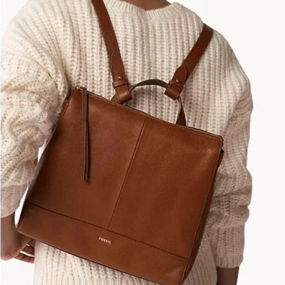 Fossil brown cognac small Elina convertible backpack - Picture 5 of 6